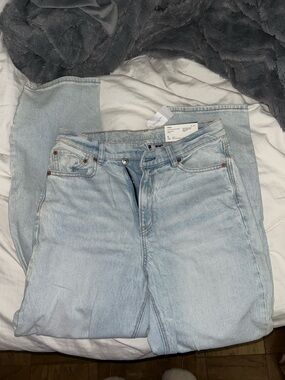 NWT American Eagle Light Wash Highest-Rise Baggy Straight Jeans